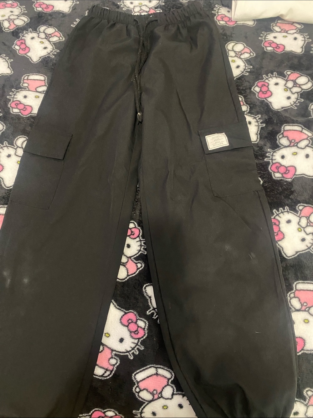 SHEIN Black Kids Cargo Jogger Pants